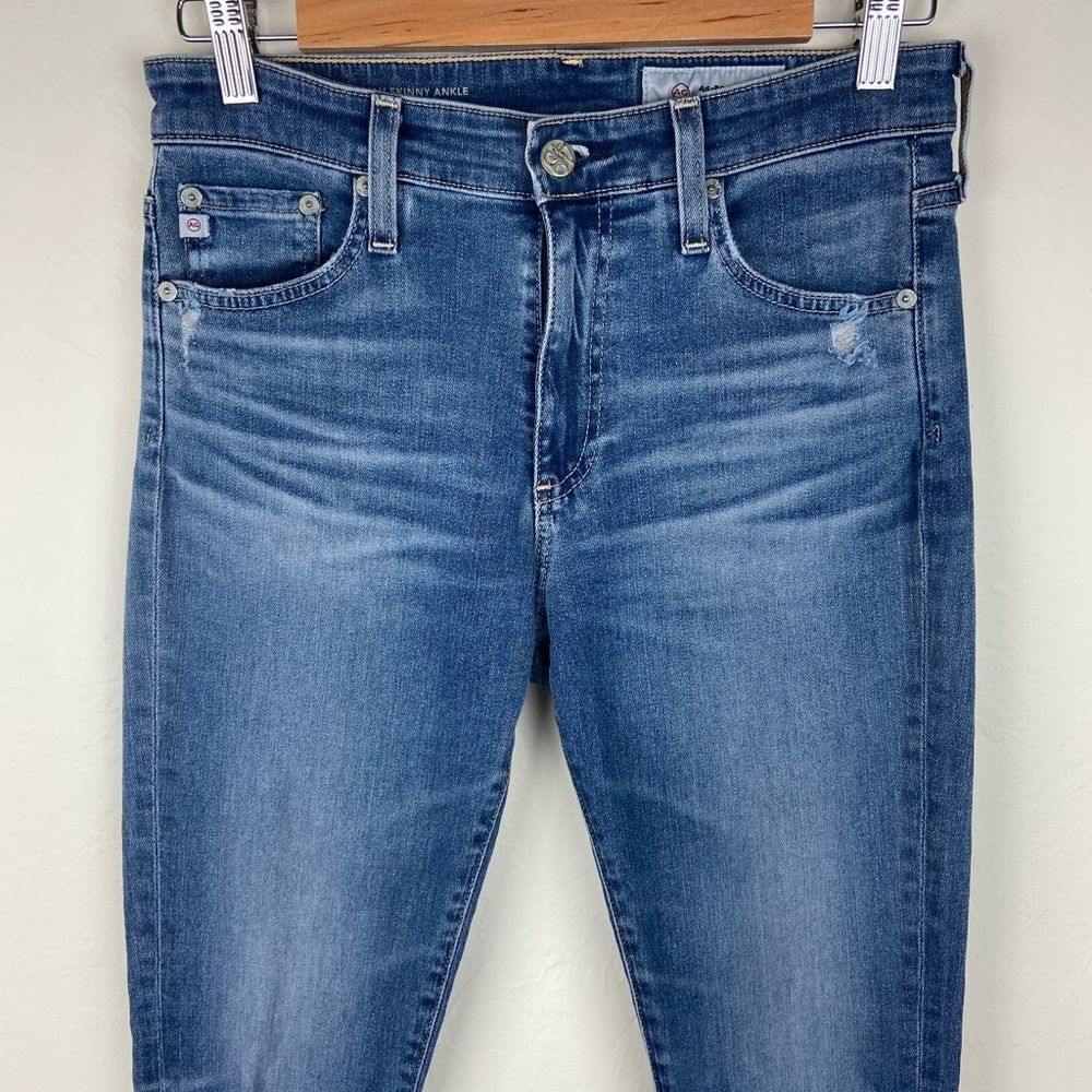AG ‘The Farrah’ High-Rise Skinny Ankle Frayed Hem Jeans - Picture 4 of 8